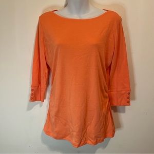 New York & Co Crewneck 3/4 Sleeve Shirt Size L